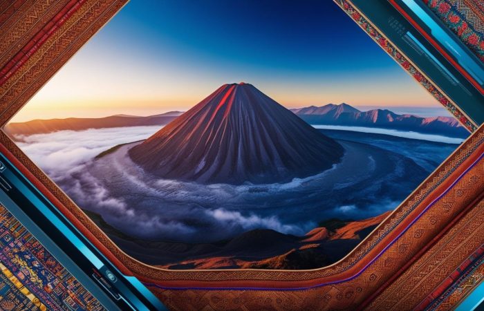 perpaduan antara pemandangan gunung bromo disertai hal tradisional yang dipadukan dengan digitalisasi serta canggih